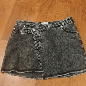 Pilcro Charcoal Denim Mini Skirt